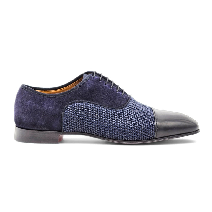 Christian Louboutin Greggo Leather and Suede Oxford Shoes Blue EU 41.5 / US 8.5
