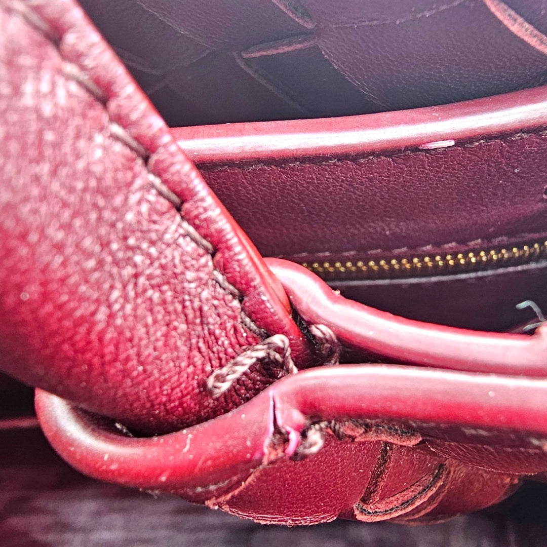 Bottega Veneta Small Andiamo Shoulder Bag Intrecciato Leather Burgundy