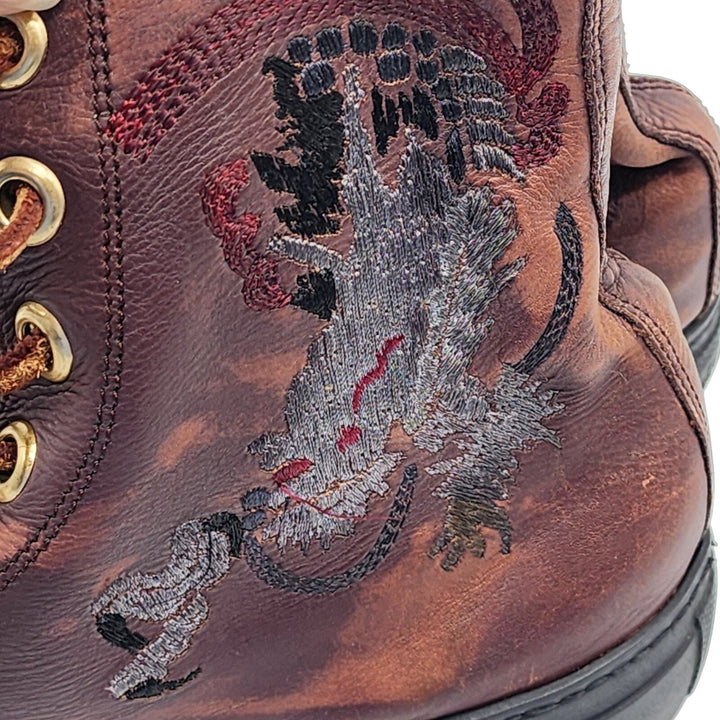 Gucci Chuck Taylor Pusha T Dragon Embroidered Leather Sneakers Brown US 13 EU 46