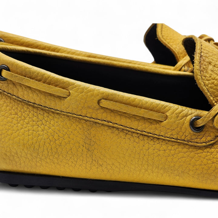Tod's Driving Shoes City Gommino Leather Loafers in Yellow UK 7 US / 8.5