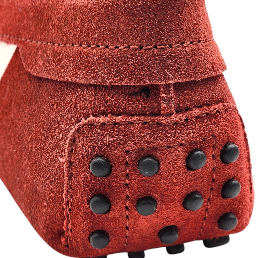 Tod’s for Ferrari Gommino Driving Suede Loafers Red UK 7 US 8.5