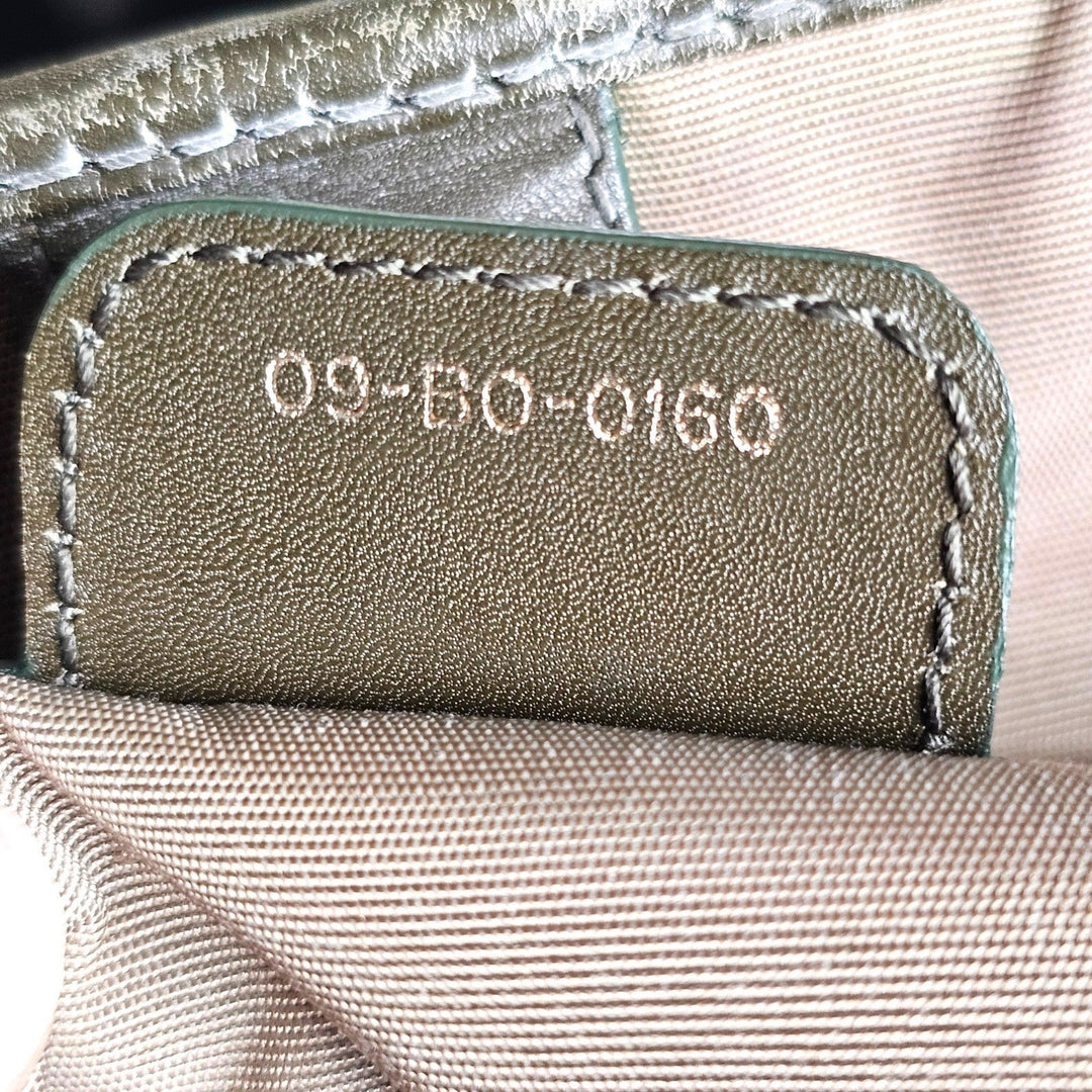 Christian Dior Medium Panarea Tote Olive Cannage Quilted Canvas Gold Charm