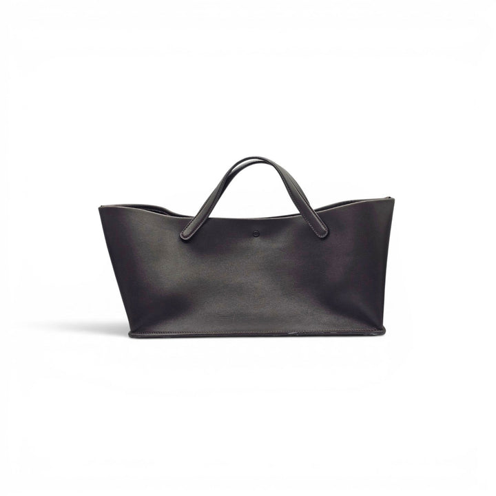 The Row Idaho Large Leather Tote in Dark Brown