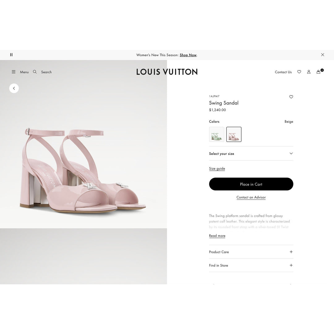 Louis Vuitton Swing Patent Leather Heeled Sandals Pink EU 40 US 10 - NWB