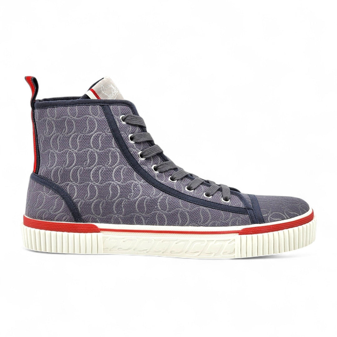 Christian Louboutin Pedro Men's Hi Top Sneakers Gray EU 45 US 12