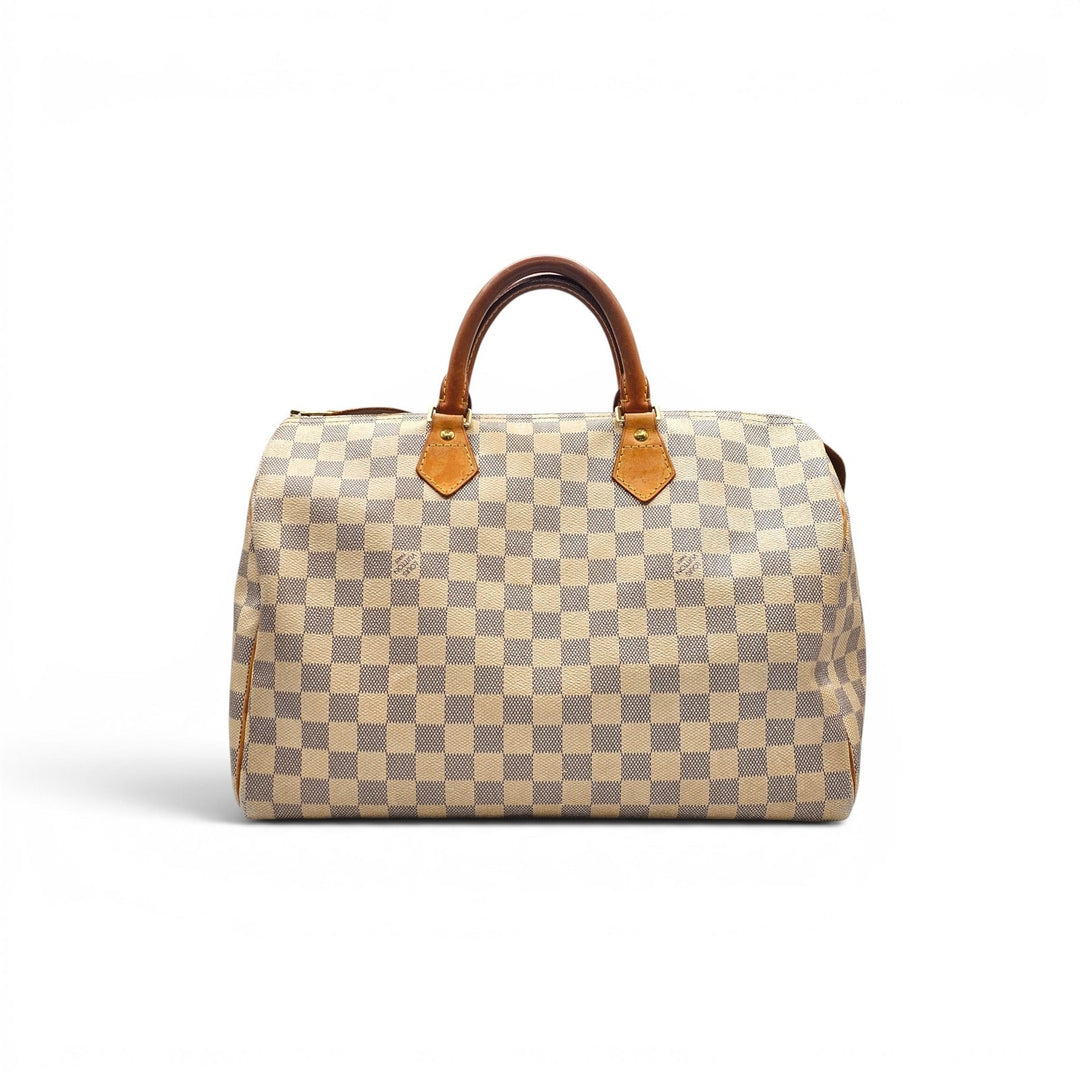 Louis Vuitton Speedy 35 Damier Azur Canvas Top Handle Bag Handbag N41535
