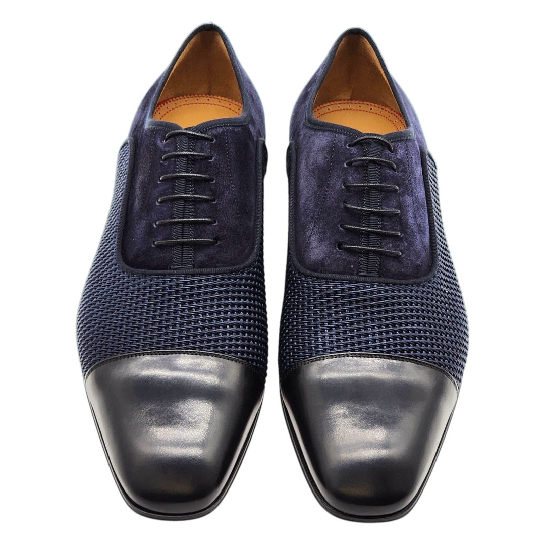 Christian Louboutin Greggo Leather and Suede Oxford Shoes in Blue EU 43 US 10
