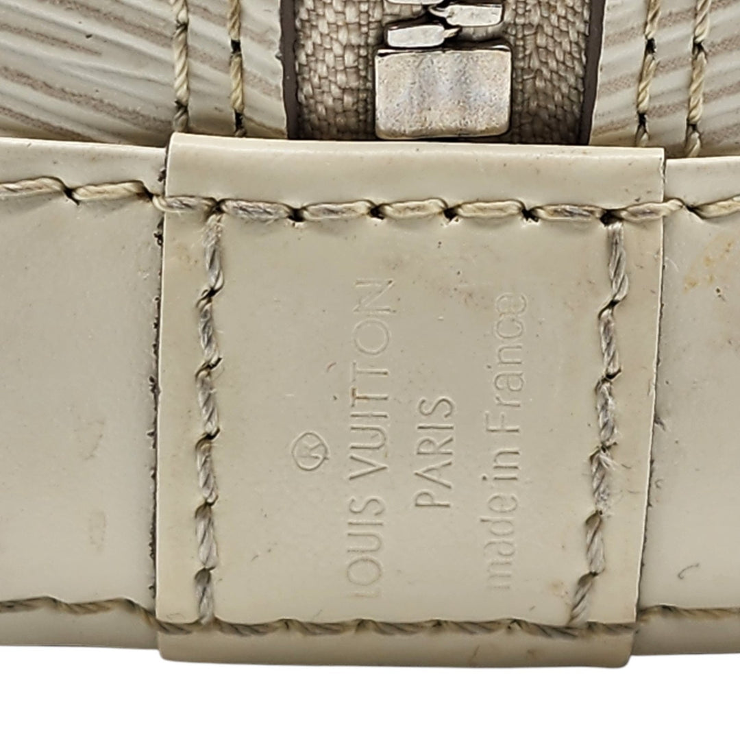 Louis Vuitton Alma BB Epi Leather Top Handle Bag Handbag Ivory Off-White