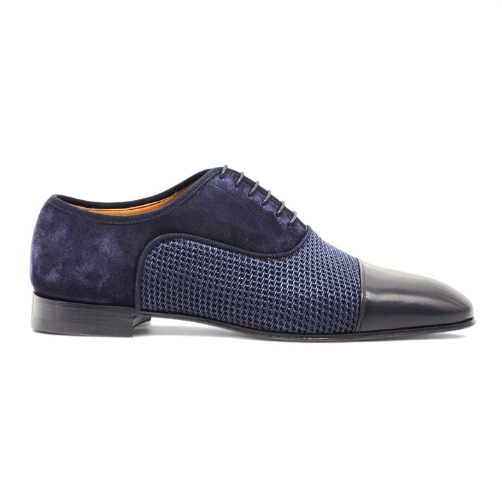 Christian Louboutin Greggo Leather and Suede Oxford Shoes Blue EU 40 US 7