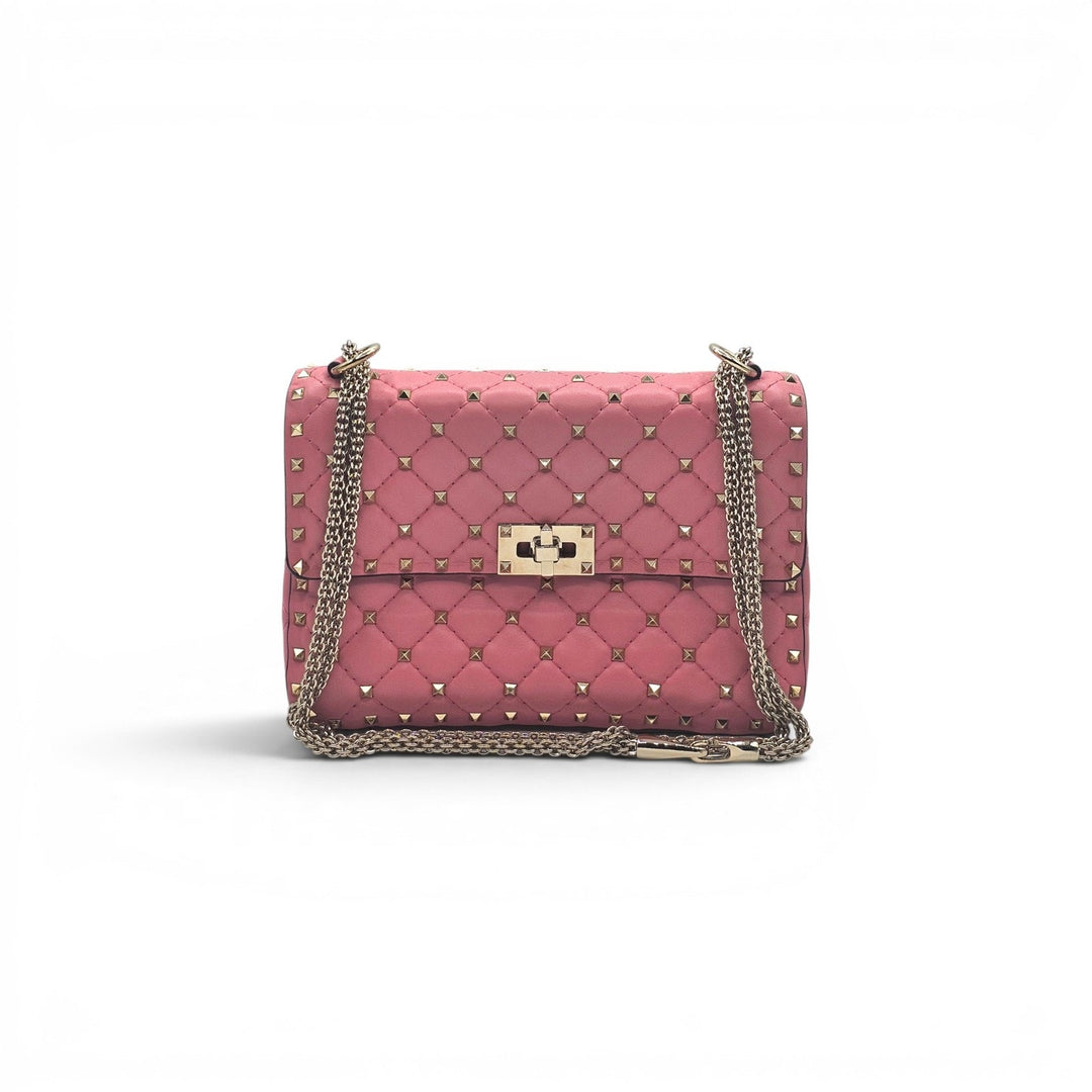 Valentino Garavani Rockstud Spike Medium Pink Leather Shoulder Bag NWOT $3500