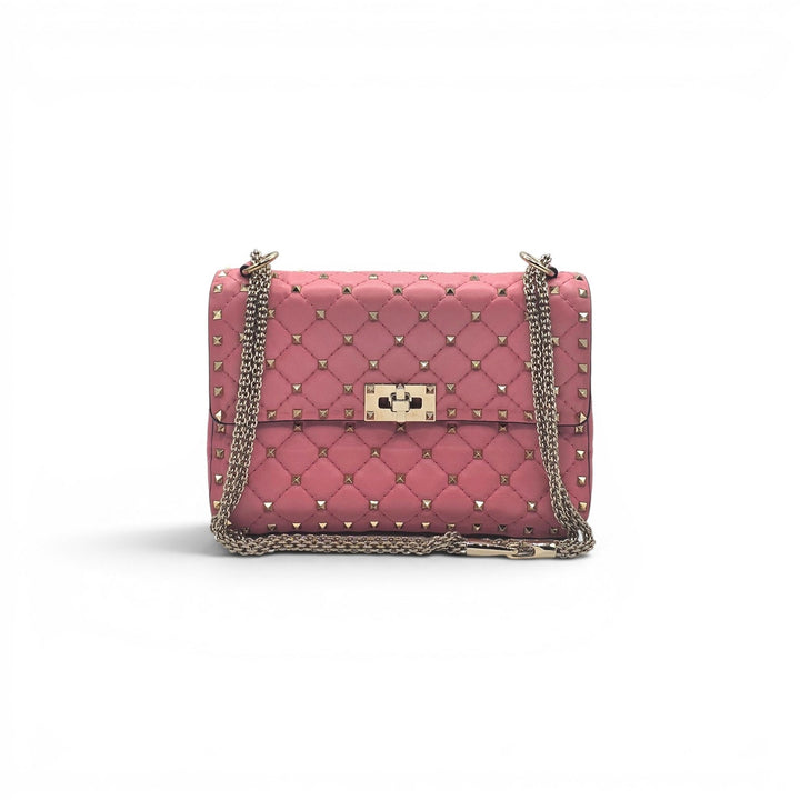 Valentino Garavani Rockstud Spike Medium Pink Leather Shoulder Bag NWOT $3500