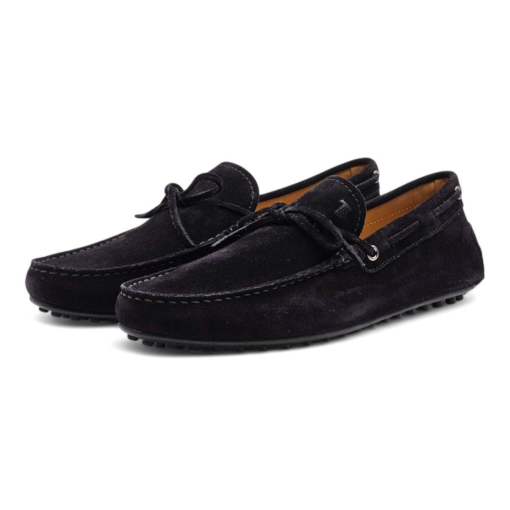 Tod's Driving Shoes City Gommino Suede Loafers Black US 9.5 UK 8.5