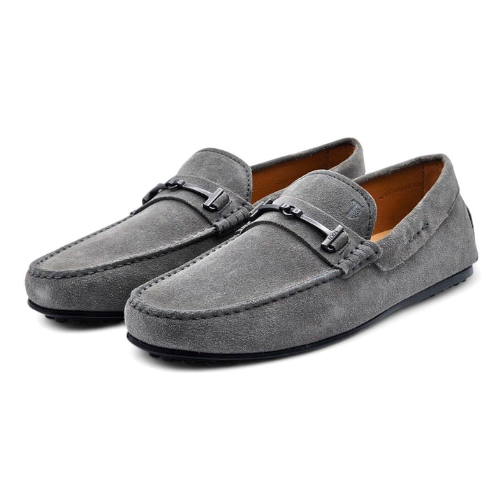 Tod’s Men’s City Gommino Suede Driving Shoes Gray US 9 UK 8