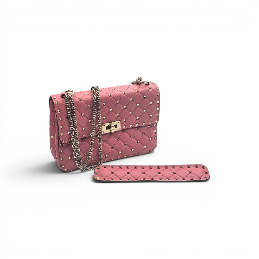 Valentino Garavani Rockstud Spike Medium Pink Leather Shoulder Bag NWOT $3500