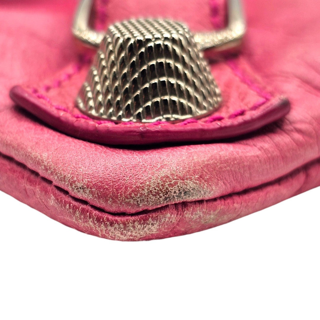 Balenciaga Motorcross Giant 21 Envelope Clutch Bag Pink Leather Mirror 186182