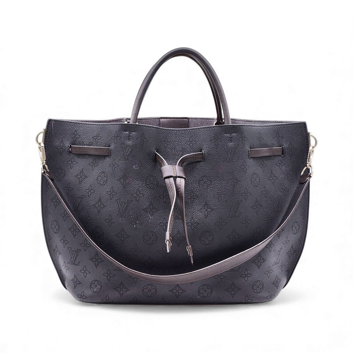 Louis Vuitton Girolata Mahina Leather Shoulder Bag Black with Pouch - Preowned