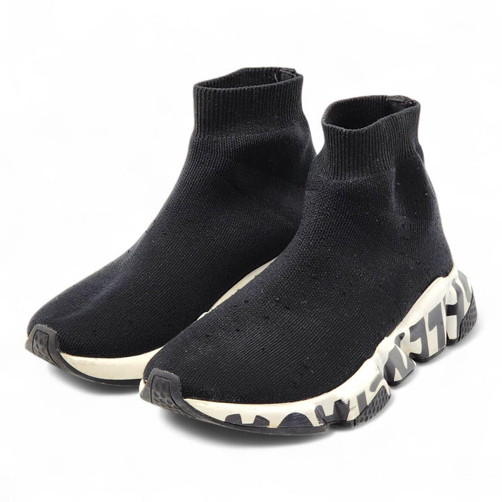 Balenciaga Graffiti Speed Sock Knit Women's Sneakers Black EU 36 US 6