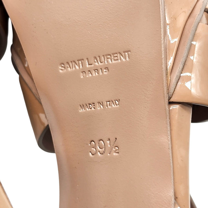 Saint Laurent Tribute Platform Leather Sandals Pumps Tan Brown