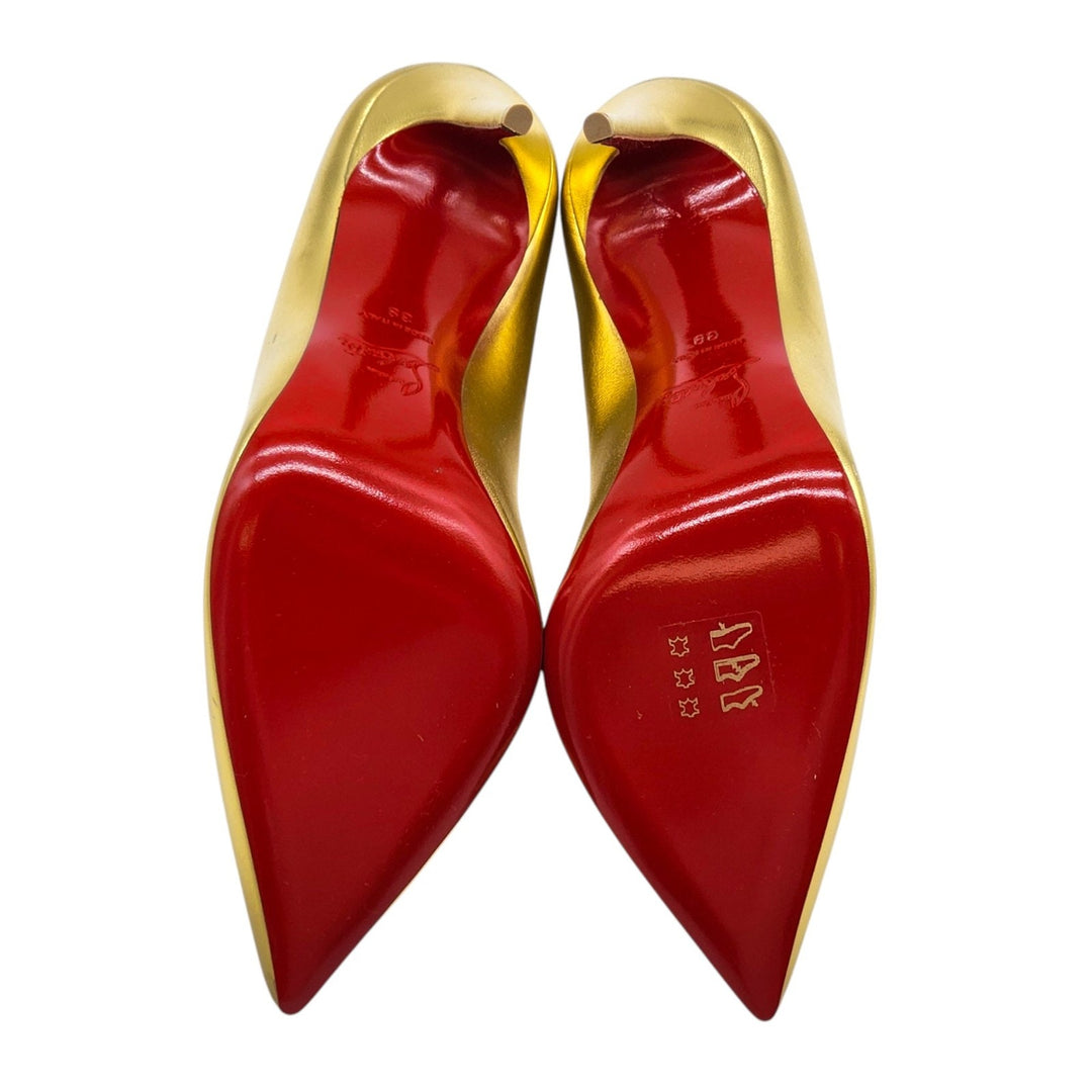 Christian Louboutin Hot Chick Patent Leather Pumps Metallic Gold EU 39 US 8.5