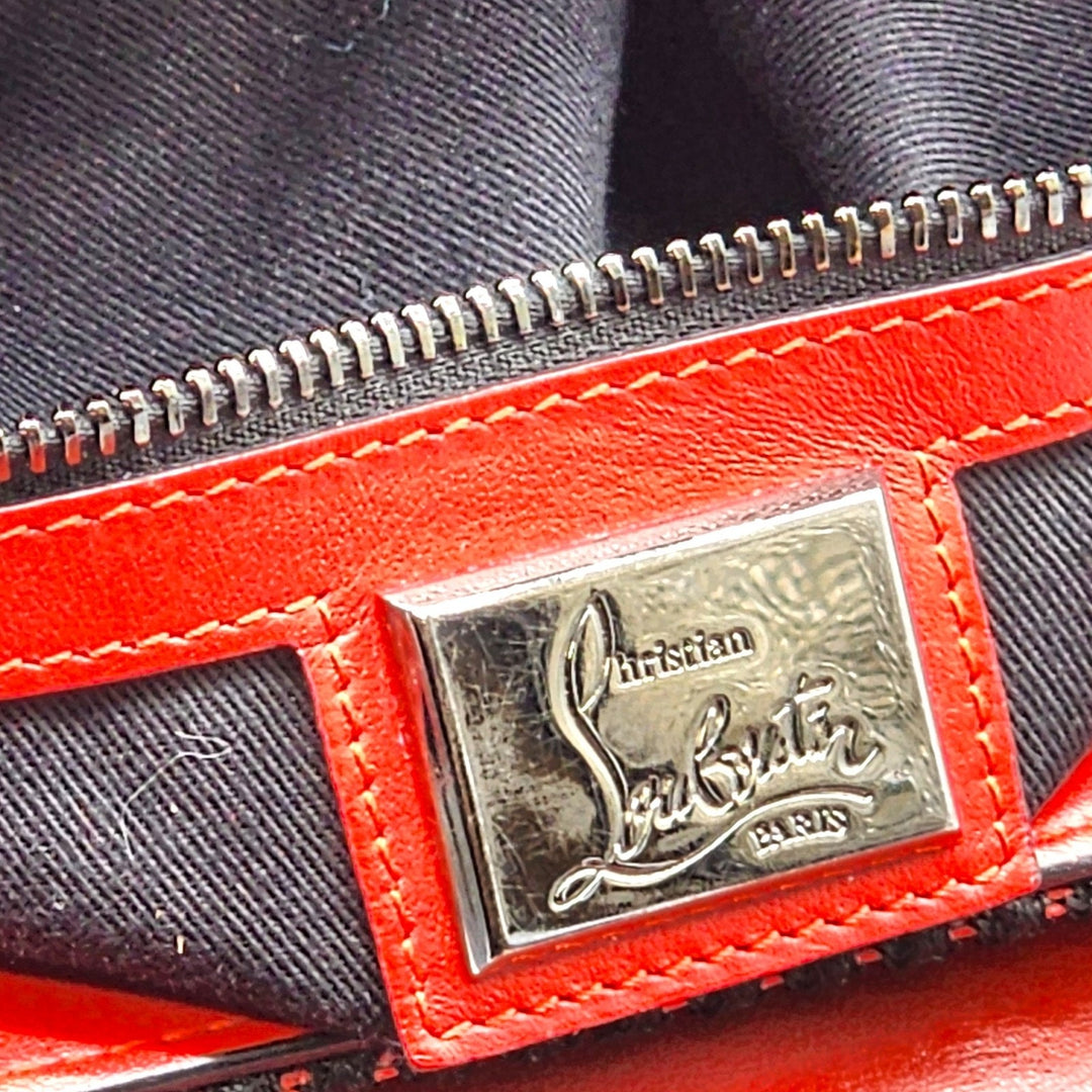 Christian Louboutin Spike Studs Explorafunk Black Leather Backpack - Preowned
