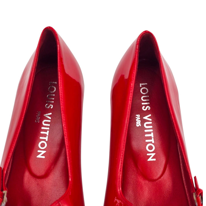 Louis Vuitton Swing Flat Mary Jane Ballerina Leather Shoes EU 38 US 8