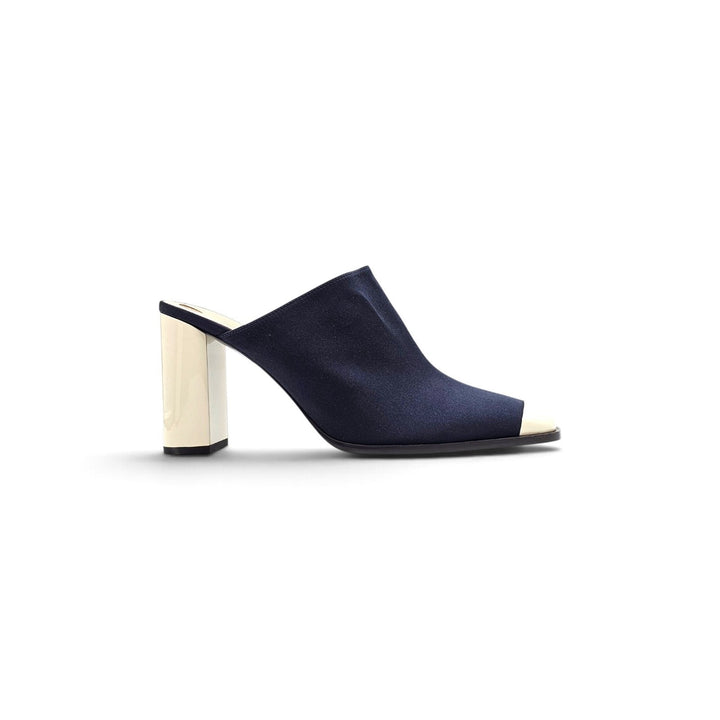 Loro Piana Alba Heeled Mules Neon Navy FAR1163 W1CS EU 40.5 US 10.5 - NWOB $1900