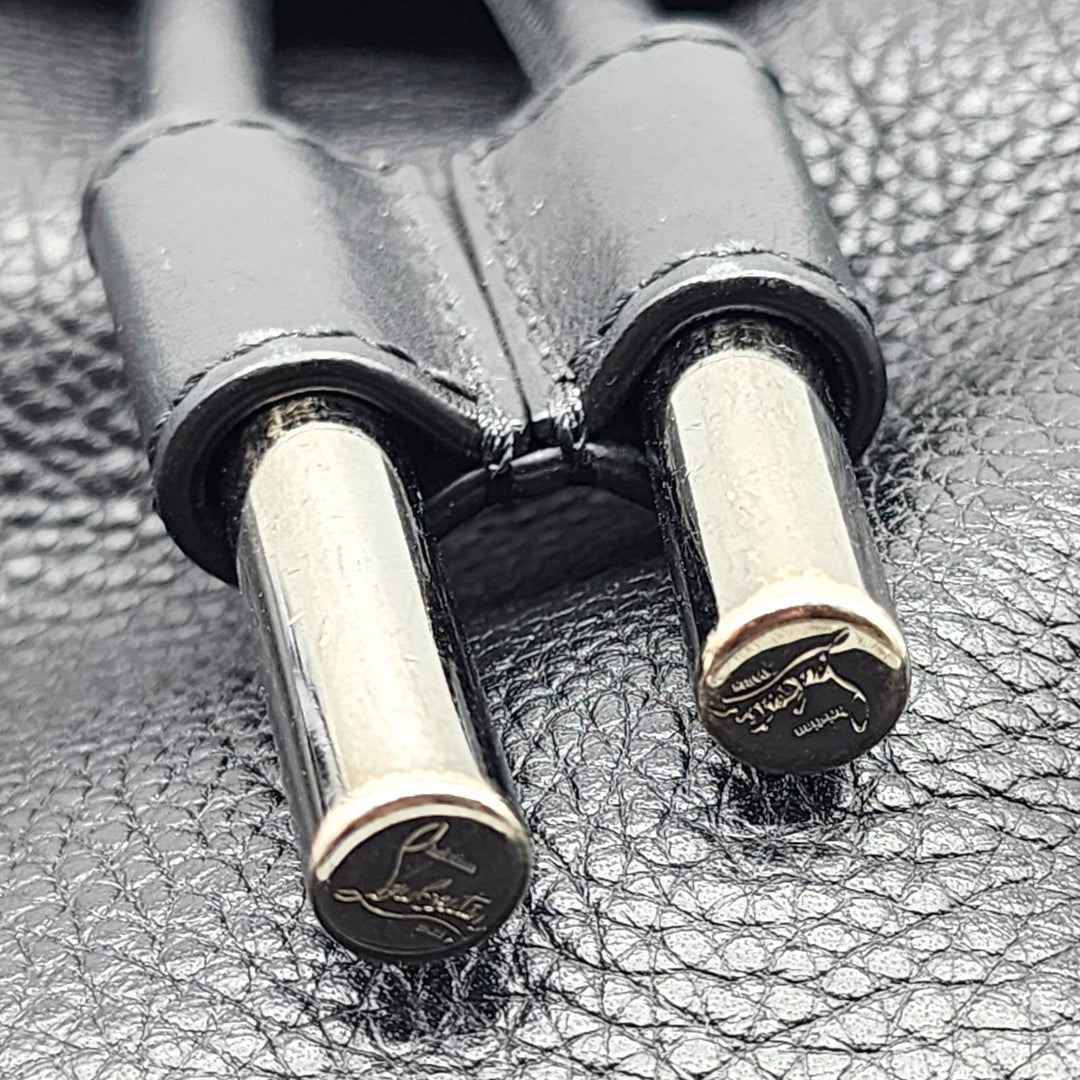 Christian Louboutin Spike Studs Explorafunk Black Leather Backpack - Preowned