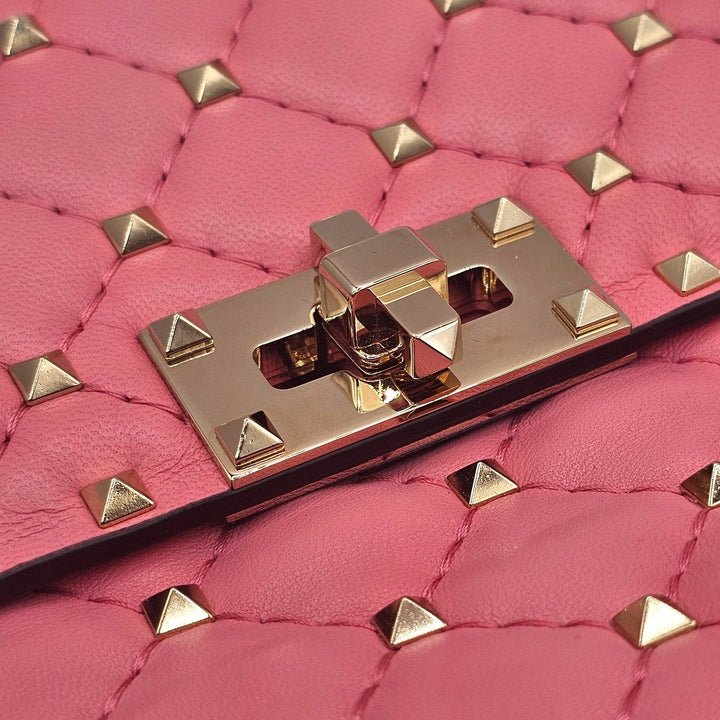 Valentino Garavani Rockstud Spike Medium Pink Leather Shoulder Bag NWOT $3500