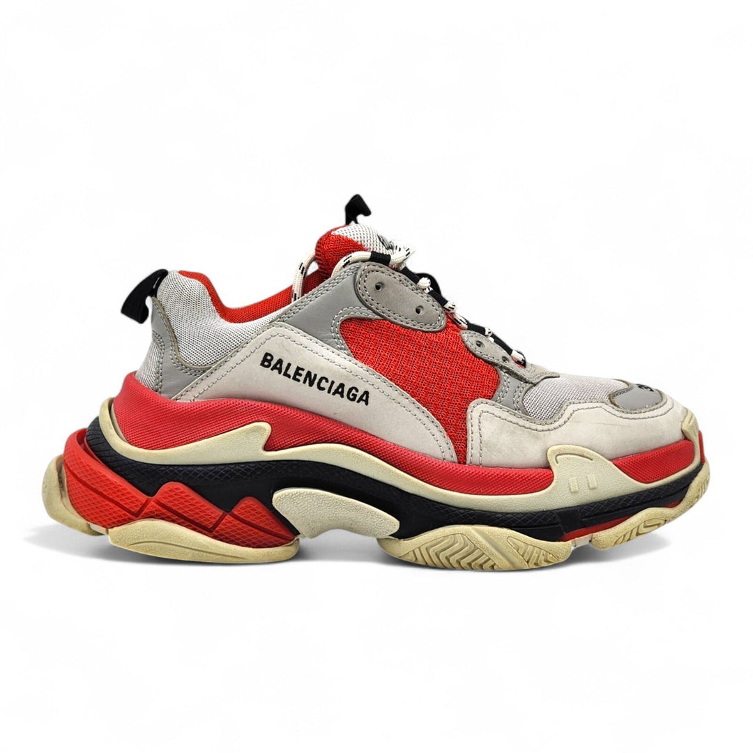 Balenciaga Triple S Red White Black Unisex Sneakers 536737 EU 39 US 6M 9W