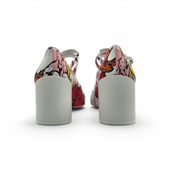 Christian Louboutin x Shun Sudo Miss Jane 55mm Leather Pumps Floral EU 37 US 7