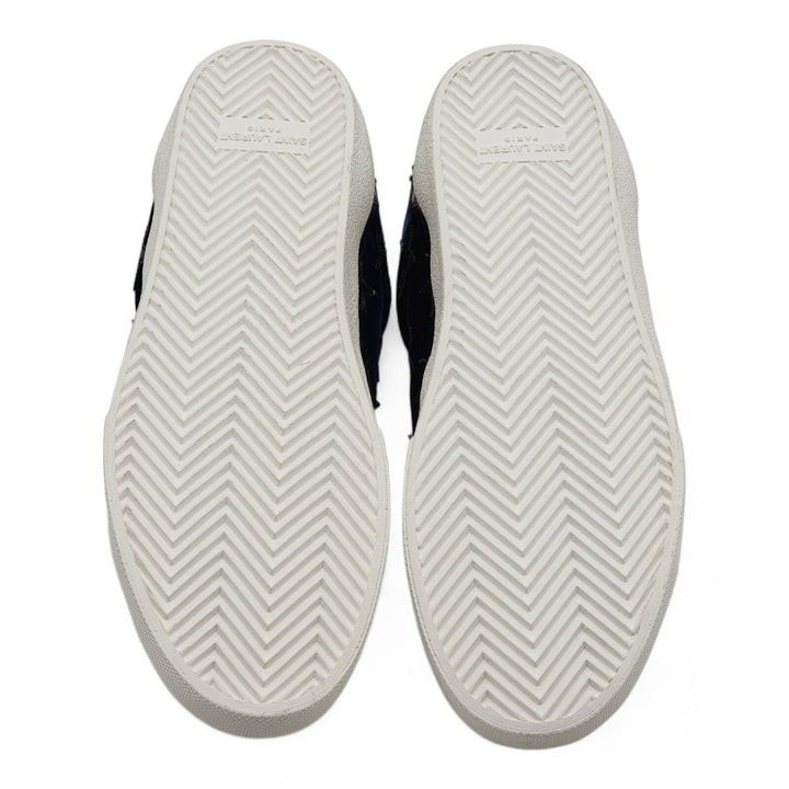 Saint Laurent Court Stars Velvet Sneakers 501610 Blue EU 41 US 8