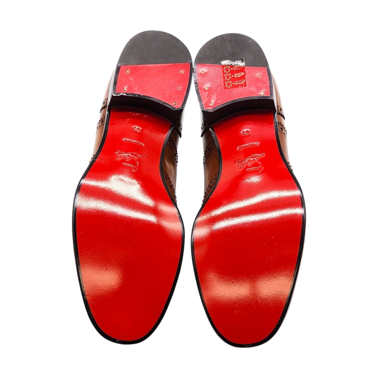 Christian Louboutin Brogue Leather Oxford Shoes Brown EU 39 US 6