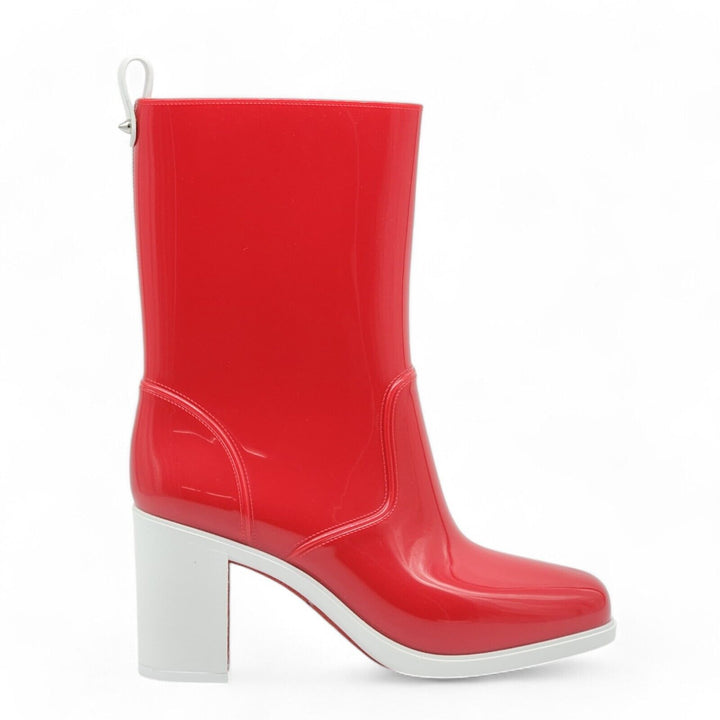 Christian Louboutin Loubirain Rubber Boots Red EU 39 US 8.5 - New