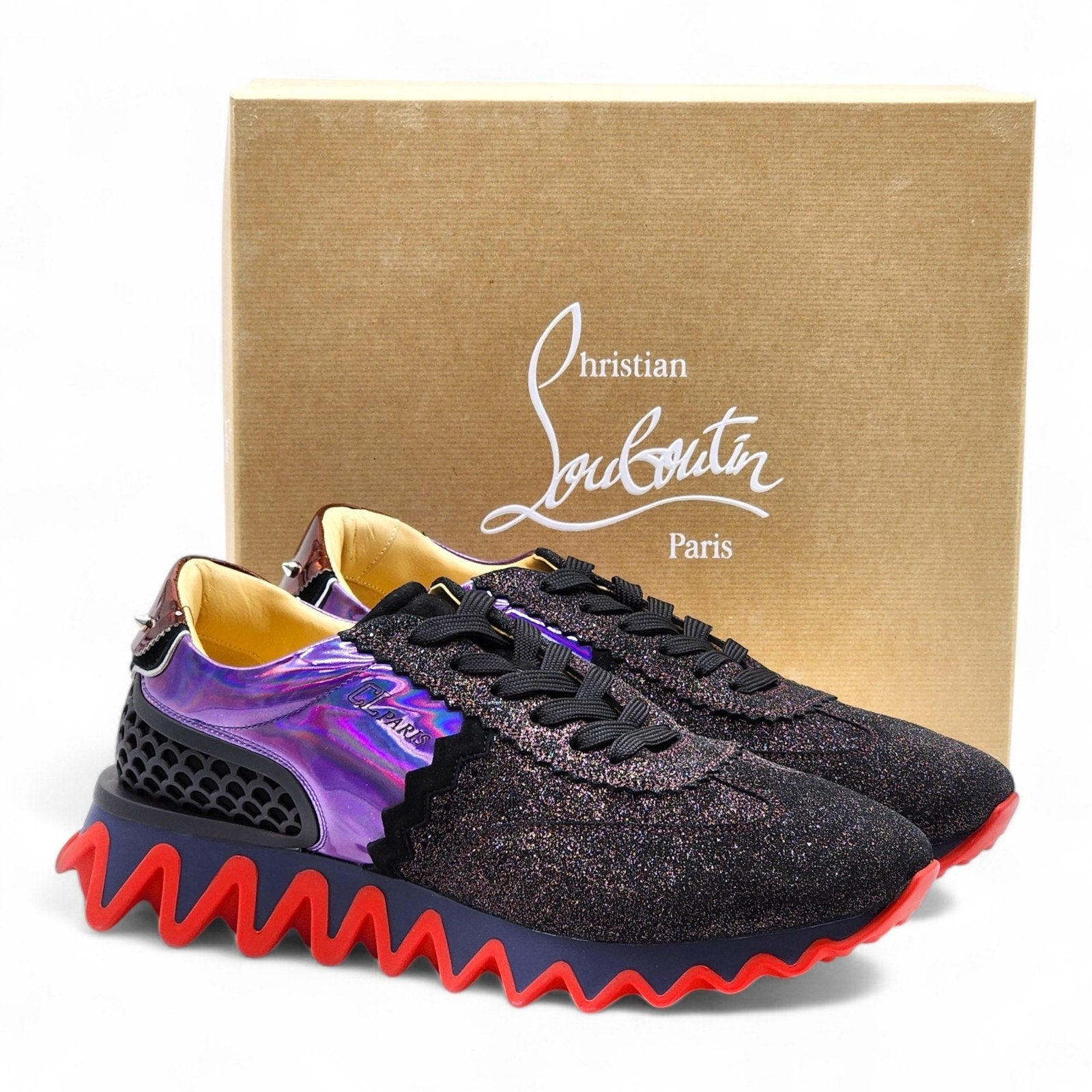 Christian Louboutin Loubishark Glitter Purple Men's Sneakers
