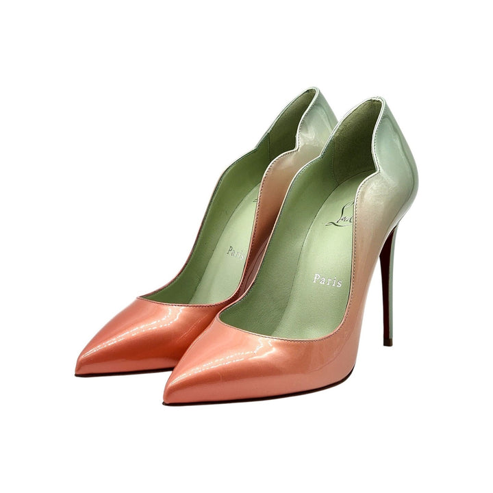 Christian Louboutin Hot Chick Leather Pumps Degrade Blush Green EU 38 US 8 - NWB