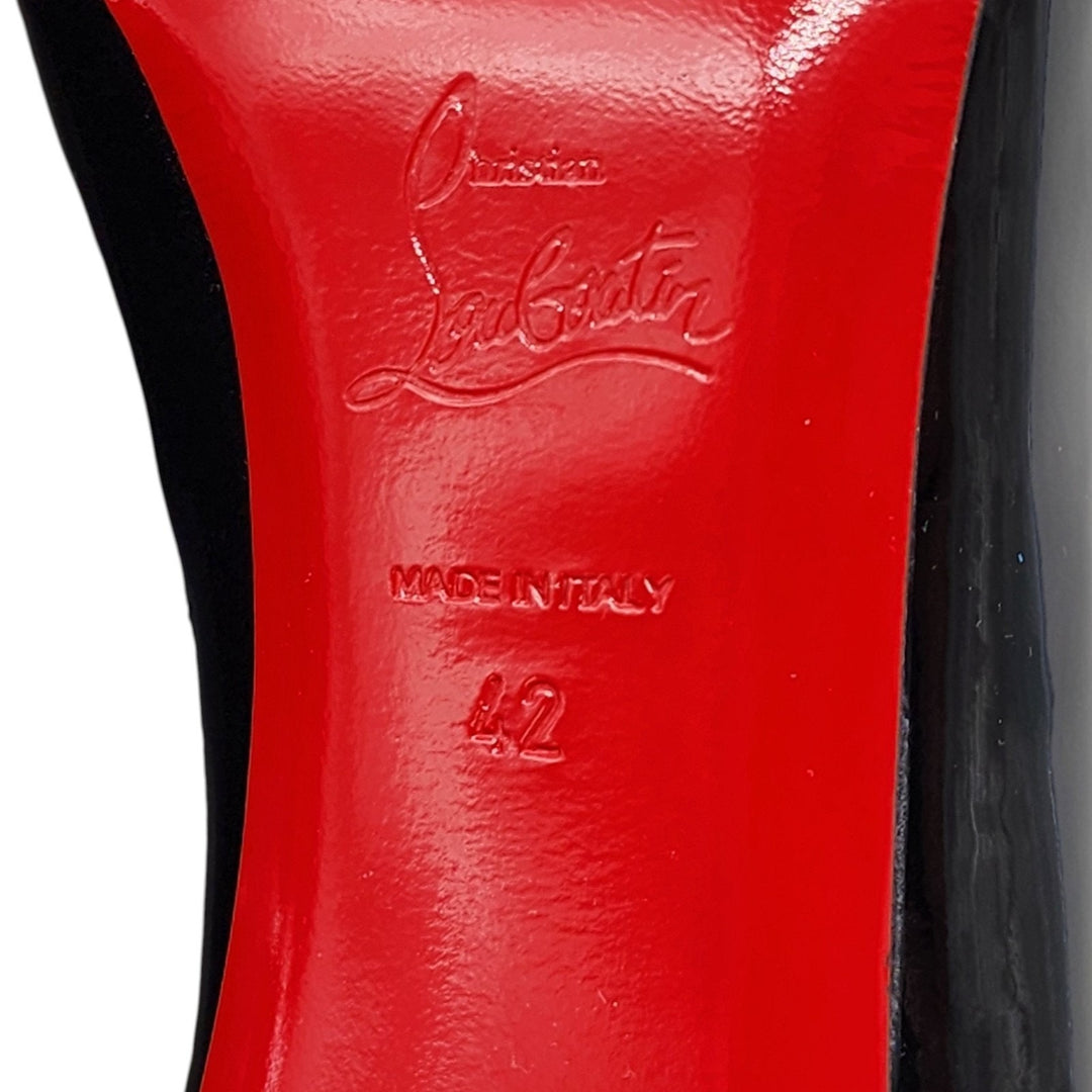 Christian Louboutin Hot Chick Patent Leather Kitten Heel Pumps Black