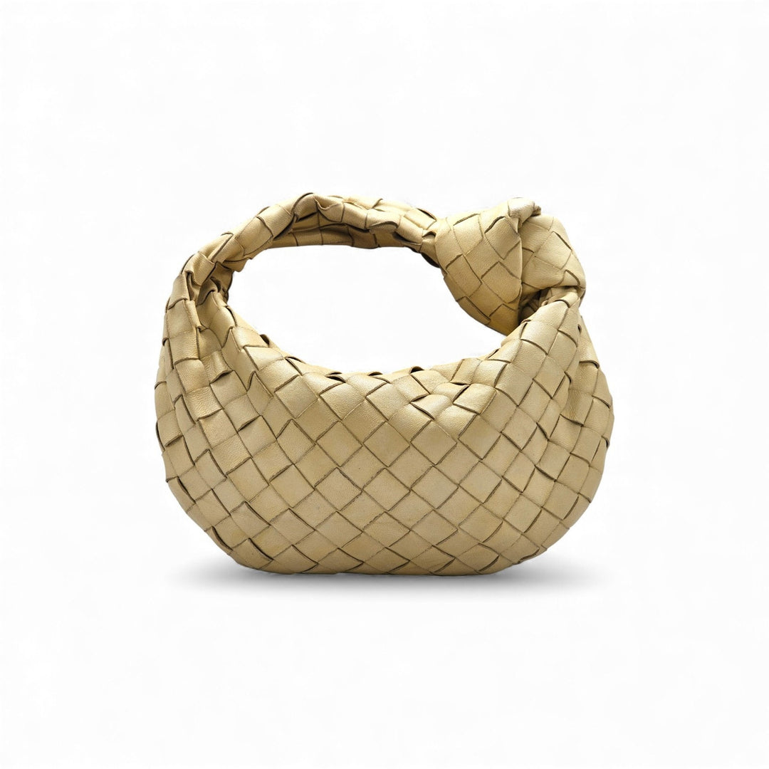 Bottega Veneta BV Jodie Mini Hobo Shoulder Bag Intrecciato Nappa Leather Beige