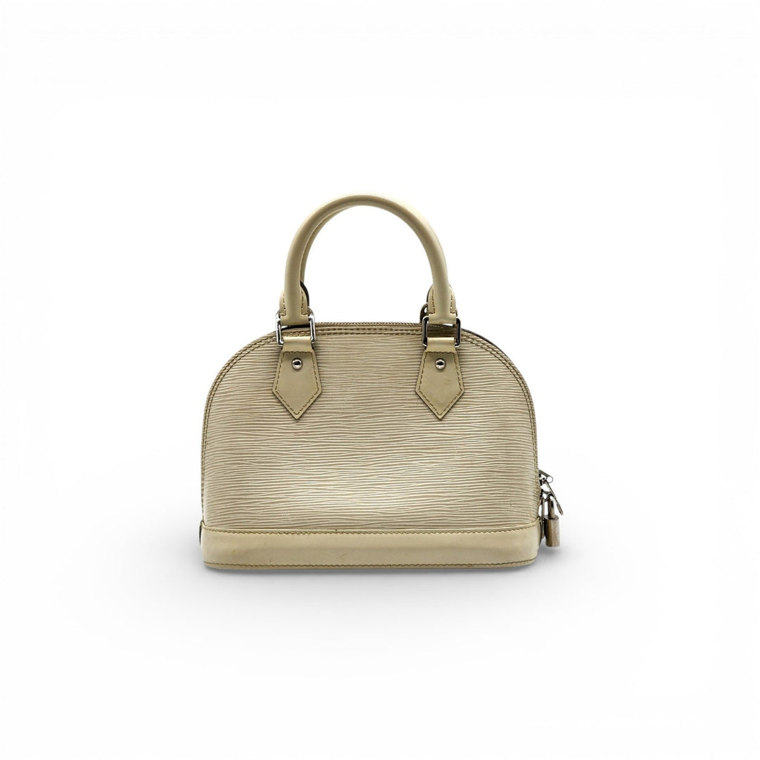 Louis Vuitton Alma BB Epi Leather Top Handle Bag Handbag Ivory Off-White