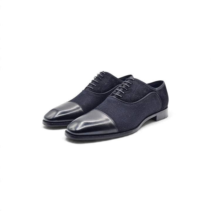 Christian Louboutin Greggo Leather Mix Media Oxford Shoes Black EU 41.5 US 8.5