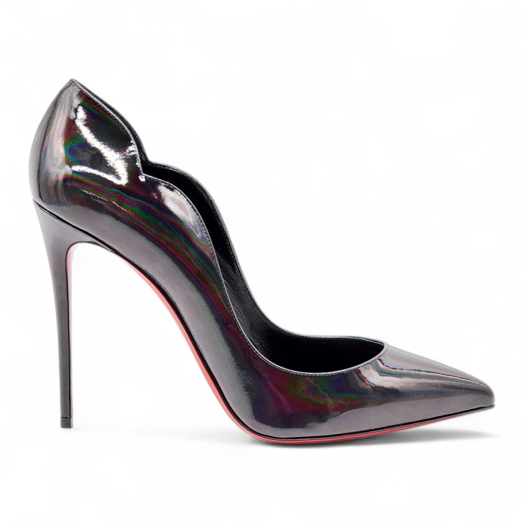 Christian Louboutin Hot Chick Iridescent Calf Leather Pumps Black EU 40.5 US 10