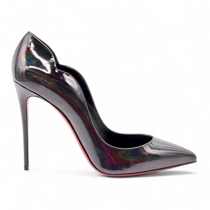 Christian Louboutin Hot Chick Iridescent Calf Leather Pumps Black EU 40.5 US 10