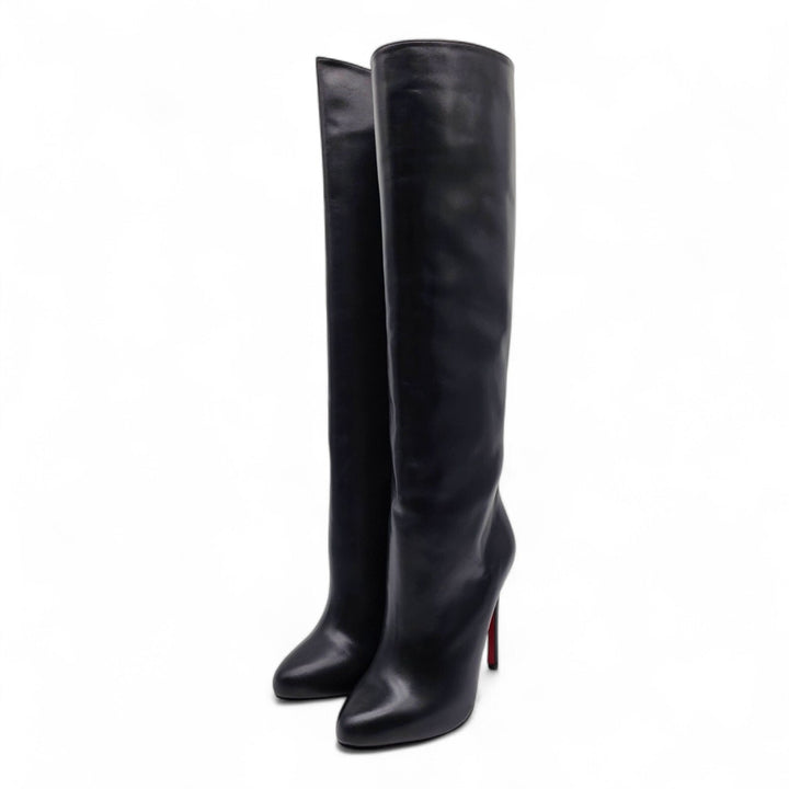 Christian Louboutin Vitish 100 Suede Knee-High Boots Black EU 39.5 US 9