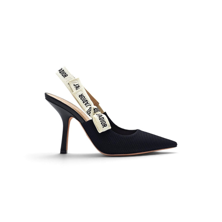 Christian Dior J'Adior Slingback Pumps in Black Technical Fabric EU 37 US 7