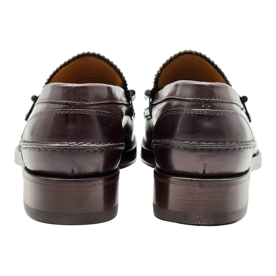 Christian Louboutin Leather Loafers with metal ornament Brown EU 40 US 7 - NWB