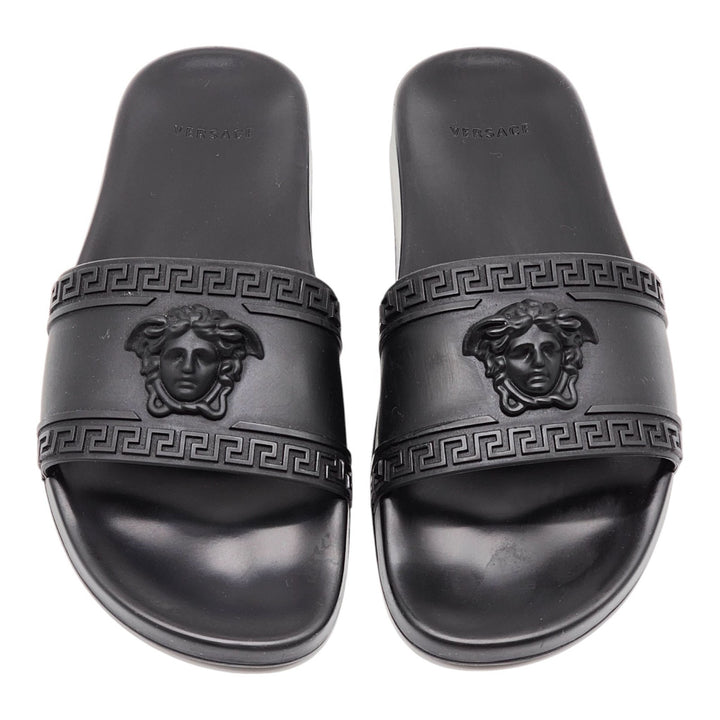 Versace Medusa Men's Black Pool Slides Sandals - Preowned Size EU 44 US 11