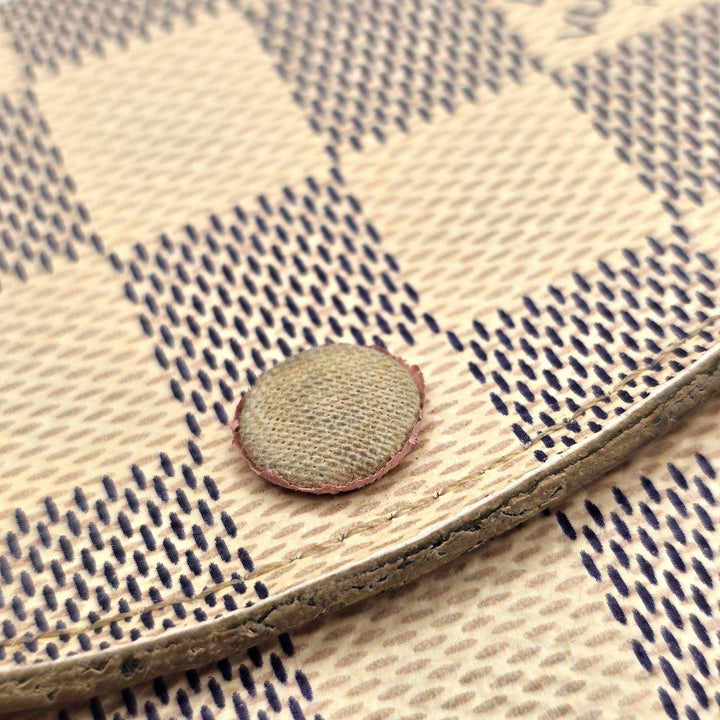 Louis Vuitton Damier Azur Rosalie Coin Purse Wallet Rose Ballerine Pink N61276