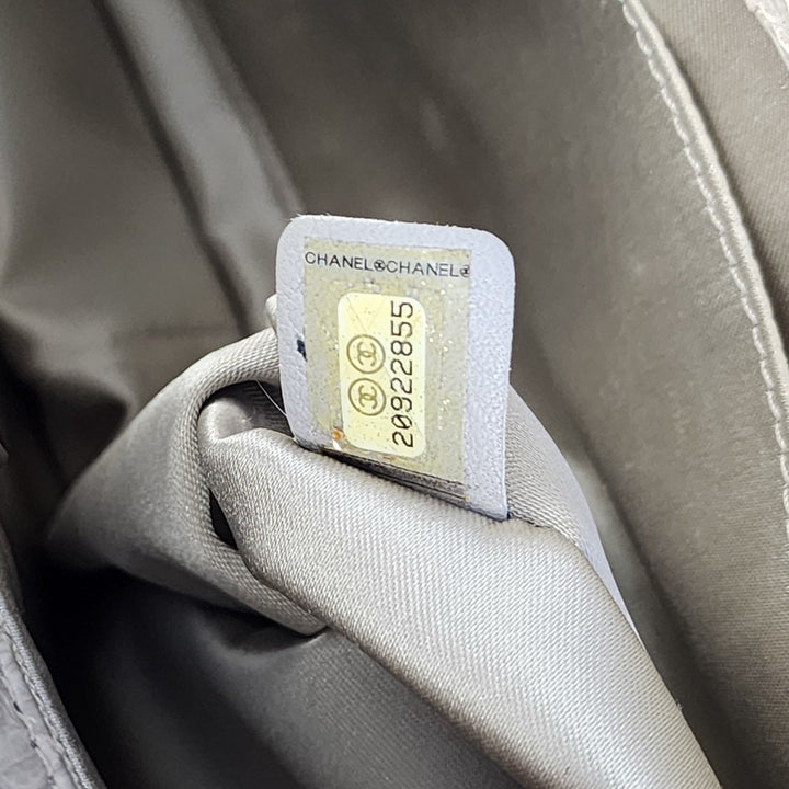 Chanel Python Easy Carry Medium Classic Flap Bag Top Handle Beige