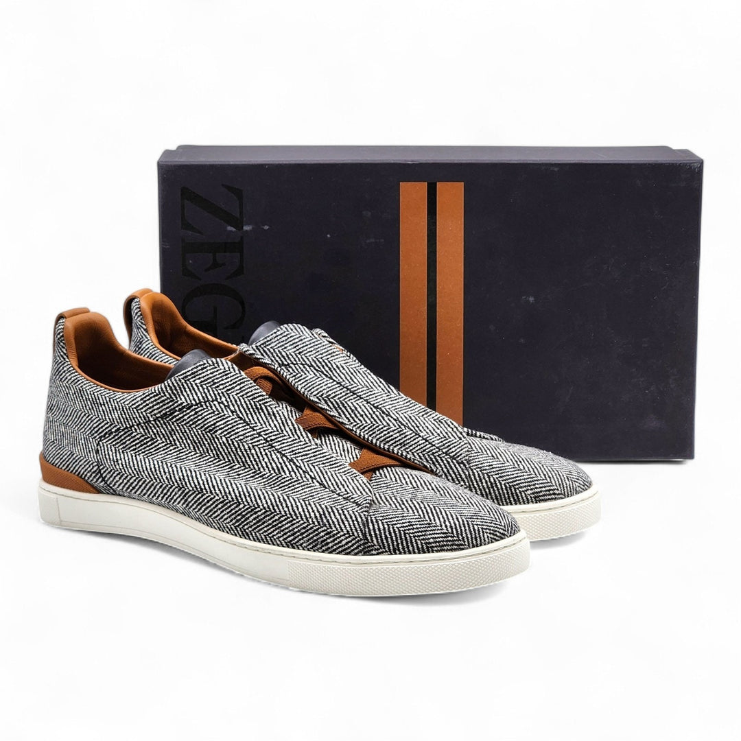 Ermenegildo Zegna Triple Stitch Wool Sneakers S5346Z Gray EU 12 US 13