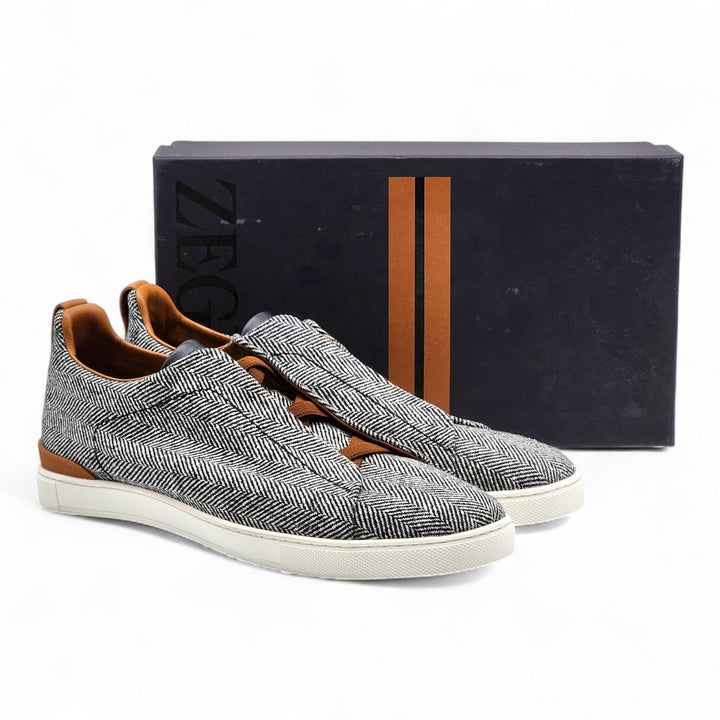 Ermenegildo Zegna Triple Stitch Wool Sneakers S5346Z Gray EU 12 US 13