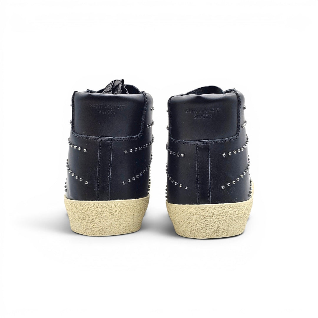 Saint Laurent Court Hi Top Women's Sneakers Studded Black SL/06M